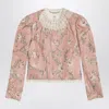 Chloé Baroque Silk-blend Taffeta Jacket With Floral Jacquard Women In Pink