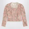 Chloé Baroque Silk-blend Taffeta Jacket With Floral Jacquard Women In Pink