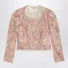 Chloé Baroque Silk-blend Taffeta Jacket With Floral Jacquard Women In Pink