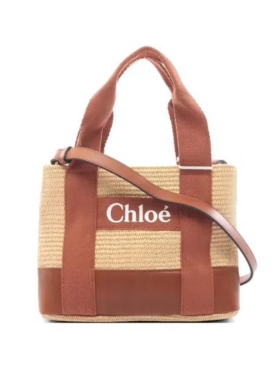 Pre-owned Chloé Basket Leather Tote Bag In Neutral