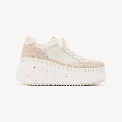 Chloé Baskets Compensées Nama Femme Brun Taille 38 100% Polyester In White