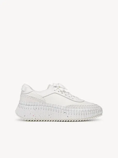 CHLOÉ BASKETS NAMA FEMME BLANC TAILLE 39 100% CUIR DE VEAU, POLYESTER