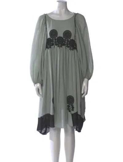 Pre-owned Chloé Bateau Neckline Knee-length Dress In Green
