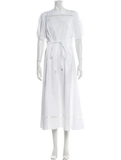 Pre-owned Chloé Bateau Neckline Long Dress In White