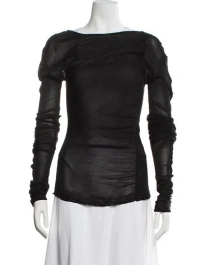 Pre-owned Chloé Bateau Neckline Long Sleeve Blouse In Gray