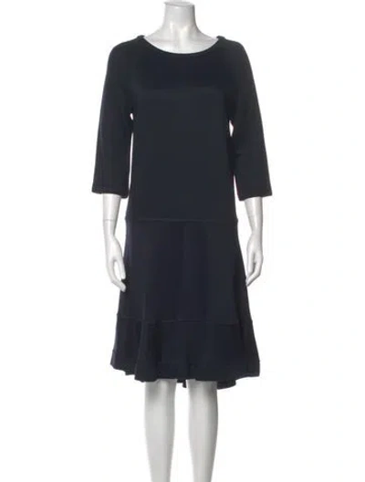 Pre-owned Chloé Bateau Neckline Midi Length Dress In Gray
