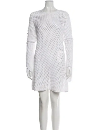 Pre-owned Chloé Bateau Neckline Mini Dress In White