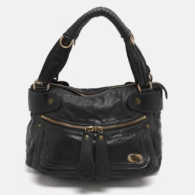 Pre-owned Chloé Bay Large Black Leather Hobo