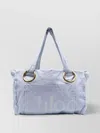 Chloé Plage Printed Cotton-canvas Tote In Blue