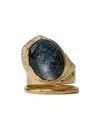 Chloé Textured Oval-stone Ring In Gold