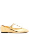 Chloé Chloe Marcie Metallic-leather Ballet Flats In A Gold Color
