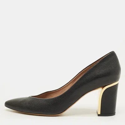 Pre-owned Chloé Beckie Size 41 Black Leather Pointed Toe Pumps
