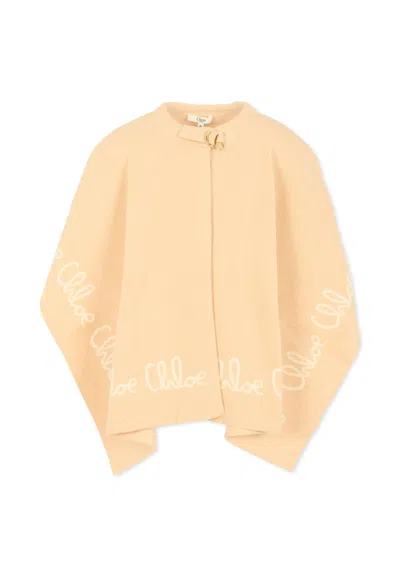 CHLOÉ BEIE CAPE FOR GIRL WITH LOGO