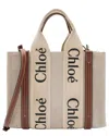 Chloé Beige & Brown Canvas, Leather & Linen Woody Small Tote (authentic Pre-  Loved)