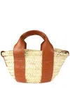 Chloé Beige & Brown Raffia & Calfskin Small Sense Basket Bag (authentic Pre-  Loved) In Neutral
