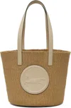 Chloé Large Horse Medal Basket Tote Bag In Paper And Leather In 22j Deep Ivory
