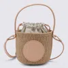Chloé Beige And Pink Raffia Mini Horse Satchel