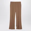Chloé Asymmetrical Wool Pants In Brown