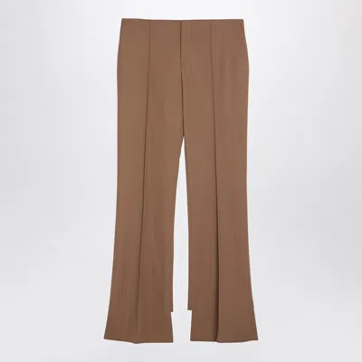 CHLOÉ CHLOÉ BEIGE ASYMMETRICAL WOOL TROUSERS
