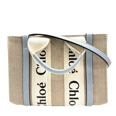 Pre-owned Chloé Beige Blue Canvas Handbag Shoulder Bag ()