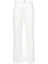 Chloé White Five-pocket Jeans With Logo Detail In Cotton Blend Denim Woman In White