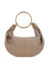 Chloé Women Small Bracelet Hobo Bag In Grained Leather In Beige