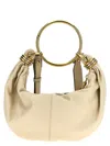 Chloé Sage Green Leather Twisted Shell Shoulder Bag In Beige