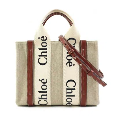 Pre-owned Chloé Beige Brown Canvas Leather Handbag Shoulder Bag ()
