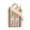 Chloé Beige Brown Canvas Leather Handbag Tote Bag In Beige, Brown