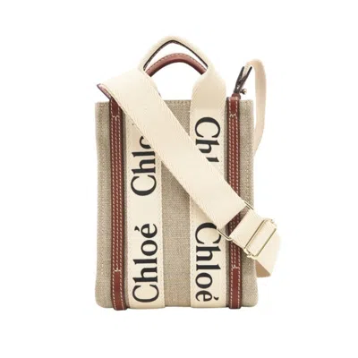 Pre-owned Chloé Beige Brown Canvas Leather Shoulder Bag () In Multi