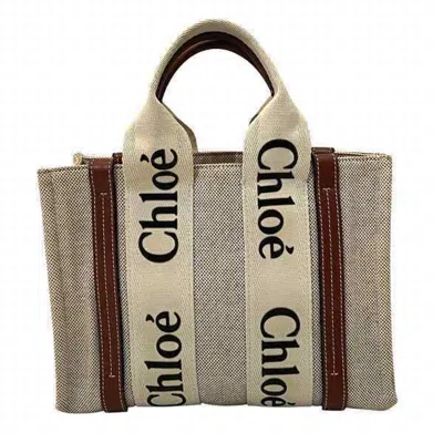 Pre-owned Chloé Beige Brown Canvas Leather Tote Bag ()