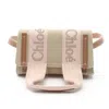 Chloé Beige Brown Pink Fabric Leather Shoulder Bag In Beige, Brown, Pink