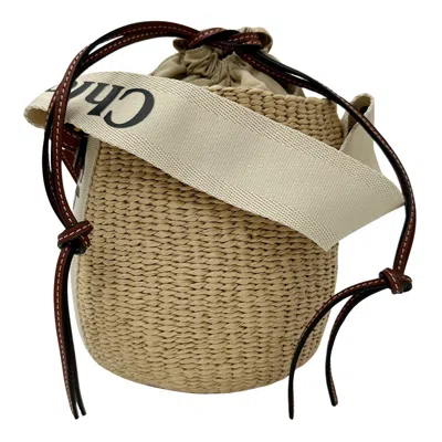 Pre-owned Chloé Beige Brown Straw Wisteria Vine Handbag Shoulder Bag () In Multi