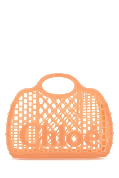 Chloé Beige Cage Tote In Orange