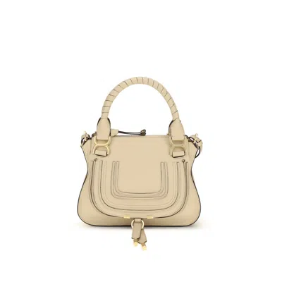 Chloé Beige Calf Leather Bos Taurus Handbag In Neutral