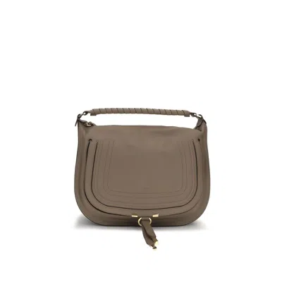 Chloé Beige Calf Leather Bos Taurus Shoulder Bag In Brown