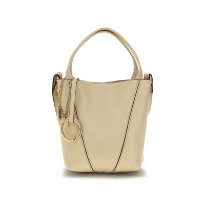 Chloé Beige Calf Leather Bos Taurus Shoulder Bag In Neutral