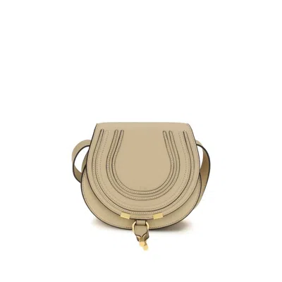 Chloé Beige Calf Leather Bos Taurus Shoulder Bag In Brown