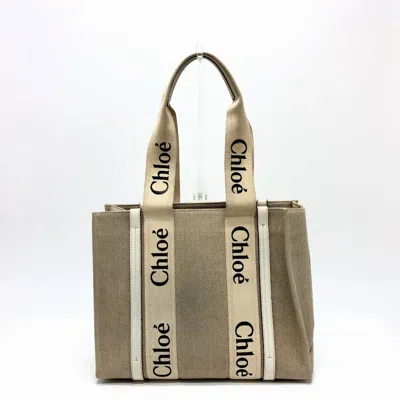 Pre-owned Chloé Beige Canvas Handbag Tote Bag () In Sand