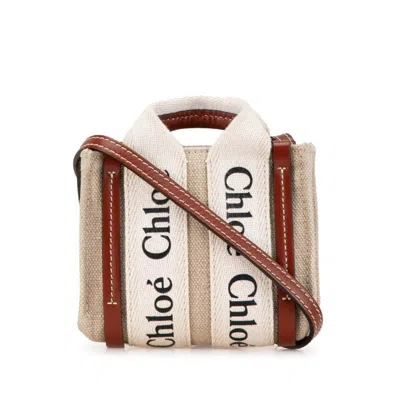 Pre-owned Chloé Beige Canvas Leather Handbag Shoulder Bag ()