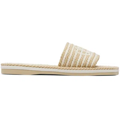 Chloé Beige ' Sand' Slides In Neutral