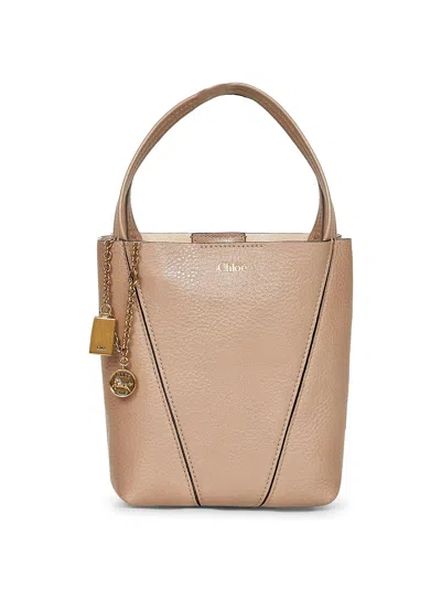 Chloé Beige  Spin Small Tote Bag In Brown