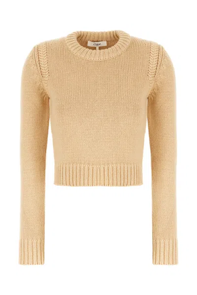 Chloé Beige Cotton And Cashmere Sweater In Ultimatenude