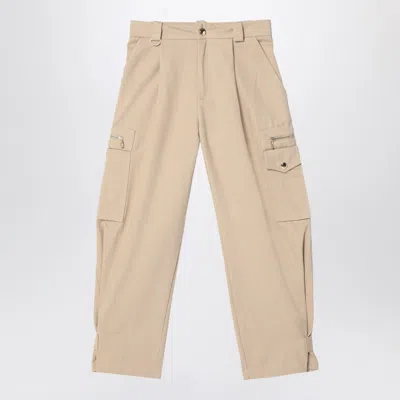 Chloé Cotton Twill Cargo Pants In Beige