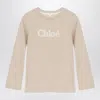 CHLOÉ BEIGE COTTON JERSEY WITH LOGO