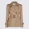 Chloé Belted Double-breasted Overcoats Epaulettes In Brown