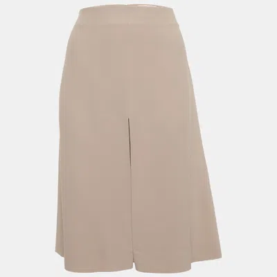 Pre-owned Chloé Beige Crepe A-line Mini Skirt S In Sand