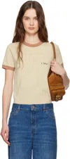 Chloé Cotton Jersey Crew Neck Logo T-shirt In 286 Blossom Beige