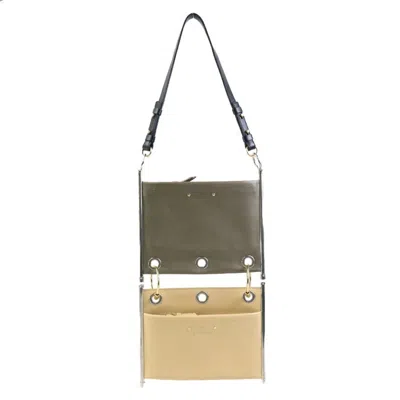Pre-owned Chloé Beige Gray Leather Clutch Bag Shoulder Bag () In Beige, Gray