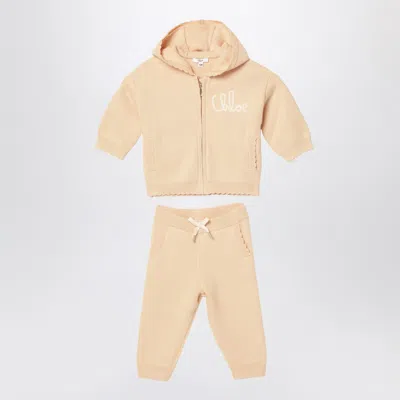 Chloé Beige Hoodie And Pants Set In Neutral